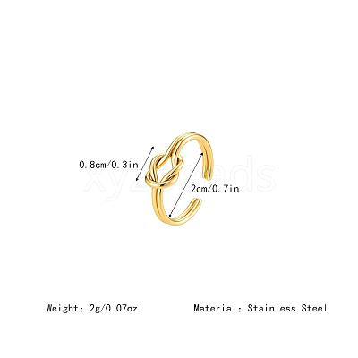 304 Stainless Steel Cuff Open Rings for Women RN0732-1-1