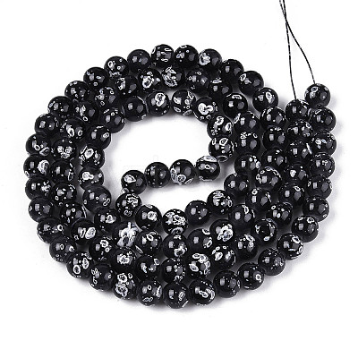 Baking Paint Glass Beads Strands DGLA-N015-8mm-10-1
