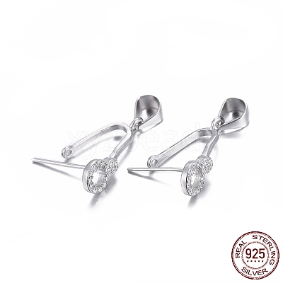 Anti-Tarnish Rhodium Plated 925 Sterling Silver Pendant Bails STER-L058-015P-1