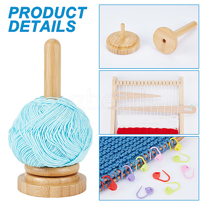 1 Set Wooden Big Eye Knitting Needles DIY-NB0009-58-1