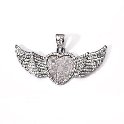 Alloy Pendant Cabochon Settings X-PALLOY-S107-002B-RS-1