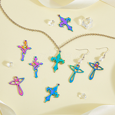 30Pcs 3 Style 304 Stainless Steel Pendants STAS-FH0001-70-1