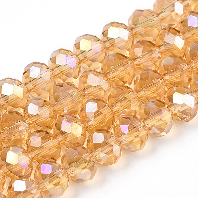Electroplate Glass Beads Strands EGLA-A034-T6mm-B23-1