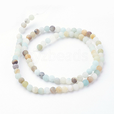 Natural Flower Amazonite Bead Strands G-G735-61F-4mm-1