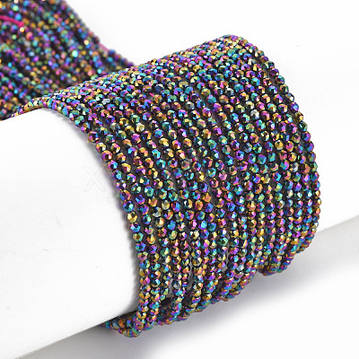 Electroplated Glass Beads Strands EGLA-S174-23D-03-1