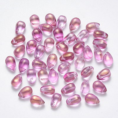Transparent Spray Painted Glass Charms LS-GLAA-R211-03-B01-1