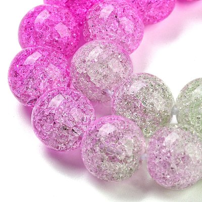 Spray Painted Crackle Glass Beads Strands DGLA-C002-10mm-08-1