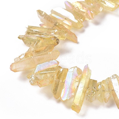 Natural Quartz Crystal Points Beads Strands G-K181-B27-1