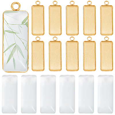DIY Rectangle Pendant Making Kits DIY-SC0033-98-1