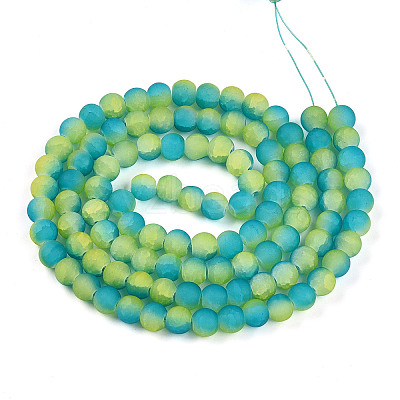 Crackle Glass Beads Strands GLAA-N009-8mm-10-1