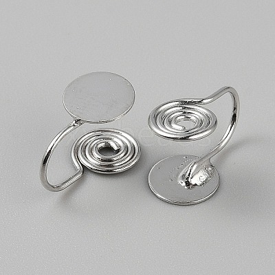 Brass Spiral Pad Ear Cuff Findings LS-EJEW-WH0033-23P-1