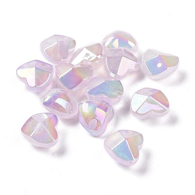 UV Plating Luminous Transparent Acrylic Beads OACR-C001-06-1