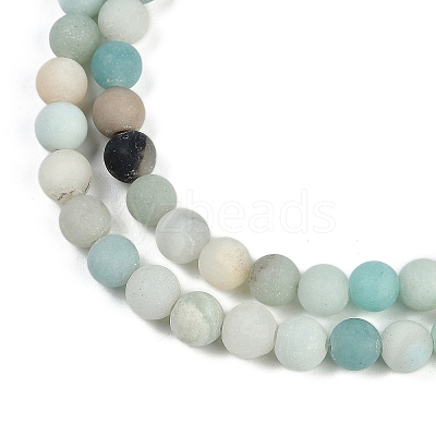 Natural Flower Amazonite Beads Strands G-F591-15-4mm-1