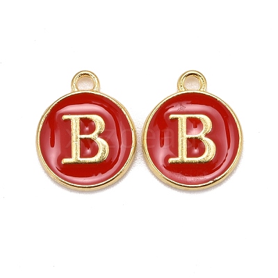 Golden Plated Alloy Enamel Charms ENAM-S118-03B-1
