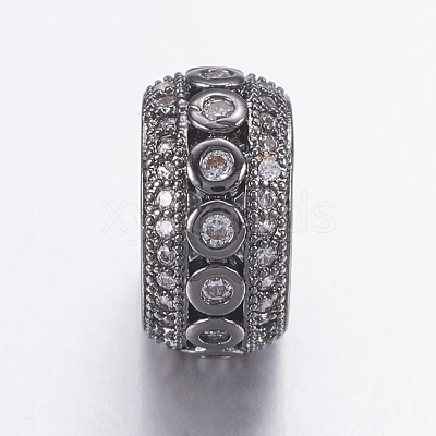 Brass Micro Pave Cubic Zirconia Beads ZIRC-G125-43B-1