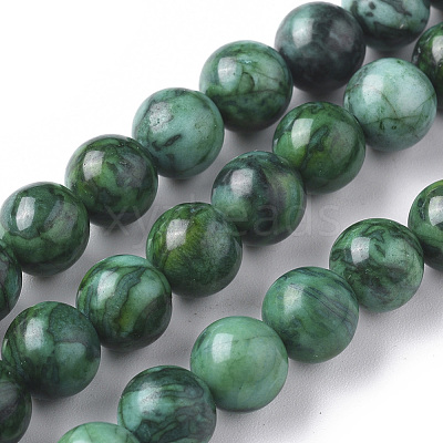Natural Map Stone Picasso Jasper Beads Strands G-F668-29-8mm-1