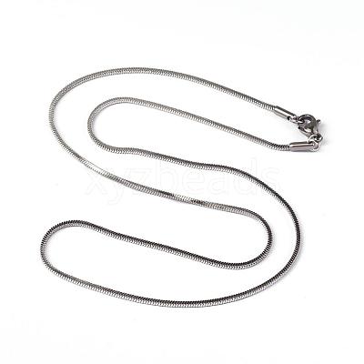 Non-Tarnish 304 Stainless Steel Square Snake Chains Necklaces NJEW-K049-05P-1