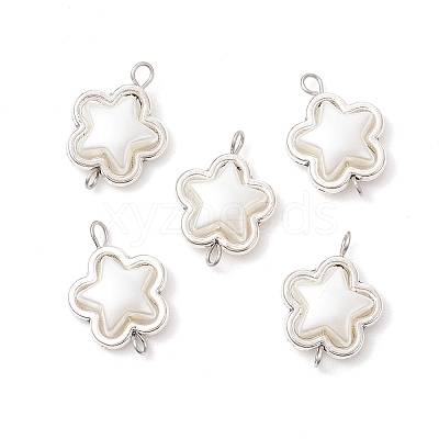 Alloy & ABS Plastic Imitation Pearl Star Connector Charms PALLOY-JF03871-1