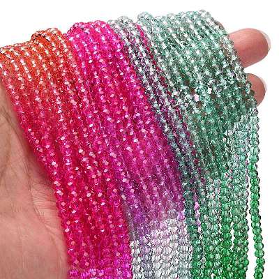 Transparent Painted Glass Beads Strands X1-DGLA-A034-T3mm-A03-1