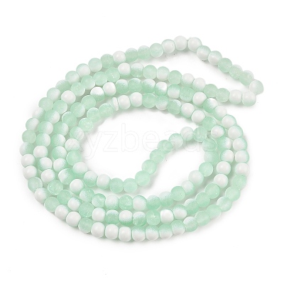 Frosted Crackle Glass Beads Strands GLAA-U001-8mm-M01-1