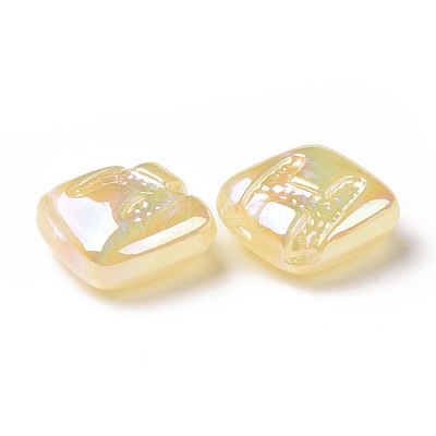 Rainbow Iridescent Plating Acrylic Beads OACR-A010-06C-1