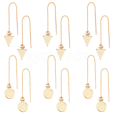 12Pcs 2 Styles Brass Stud Earring Findings KK-UN0001-09-1