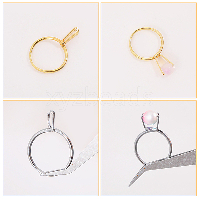 4Pcs 4 Styles Alloy Cuff Ring Findings FIND-CA0009-57-1