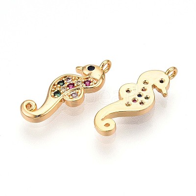 Brass Micro Pave Cubic Zirconia Pendants KK-N261-16G-1