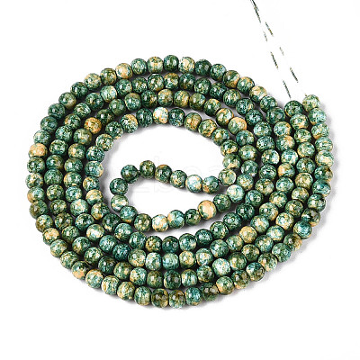 Baking Paint Glass Beads Strands DGLA-N016-4mm-07-1