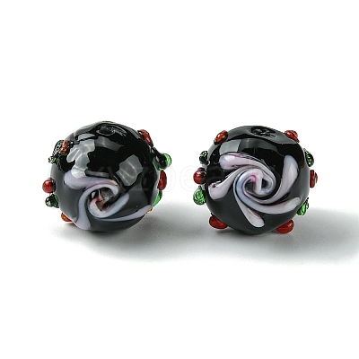 Handmade Bumpy Lampwork Beads X-FOIL-B001-08-1