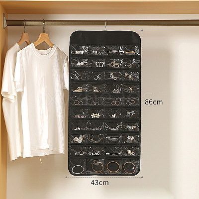 80-Pocket Rectangle Foldable Non-woven Fabric Jewelry Roll WG17914-05-1