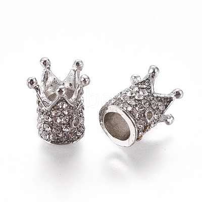 Zinc Alloy Rhinestone Beads ALRI-P003-02P-1