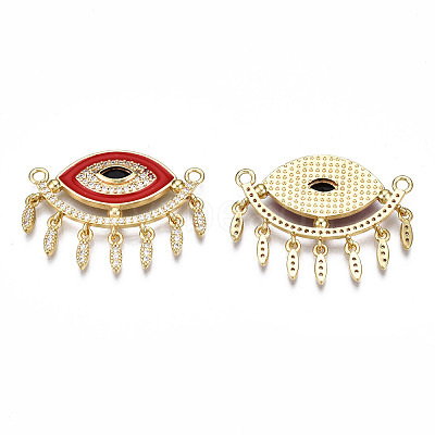 Brass Micro Pave Cubic Zirconia Links Connectors ZIRC-T014-043G-NF-1