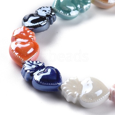 Glazed Porcelain Beads PORC-M003-09E-1
