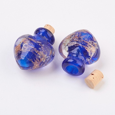 Handmade Luminous Lampwork Perfume Bottle Pendants LAMP-P044-K03-1