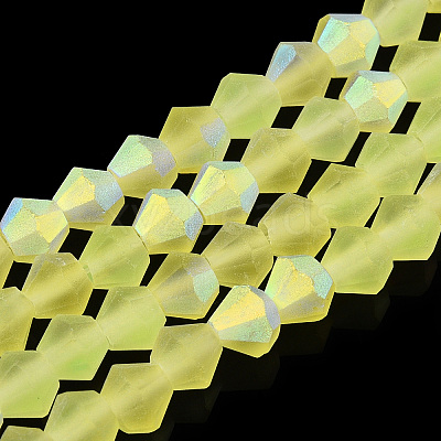 Imitate Austrian Crystal Bicone Frosted Glass Beads Strands EGLA-A039-T3mm-MB21-1