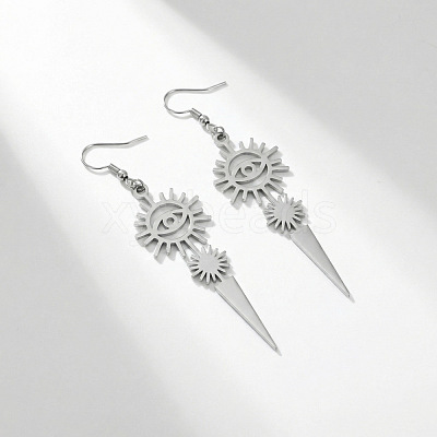 304 Stainless Steel & 201 Stainless Steel Dangle Earrings WGBAA1D-01-1