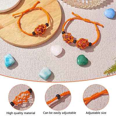 Adjustable Braided Nylon Cord Macrame Pouch Bracelet Making AJEW-SW00013-14-1