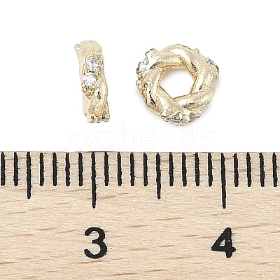 Brass Micro Pave Cubic Zirconia Beads KK-K297-49KCG-1
