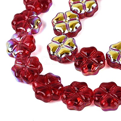 Baking Paint Electroplate Transparent Glass Beads Strands EGLA-Q136-04A-06-1