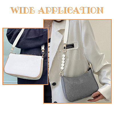 2Pcs 2 Style PU Leather & Round ABS Plastic Imitation Pearl Bag Straps Sets FIND-WR0009-23B-1