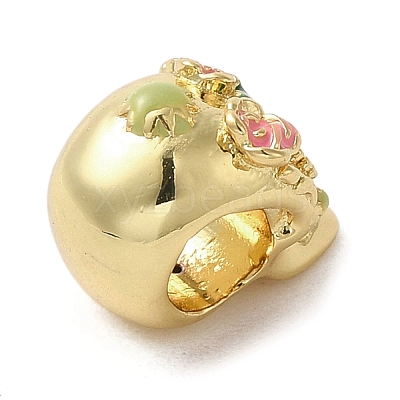 Brass Rhinestone European Beads X1-KK-A203-03G-1