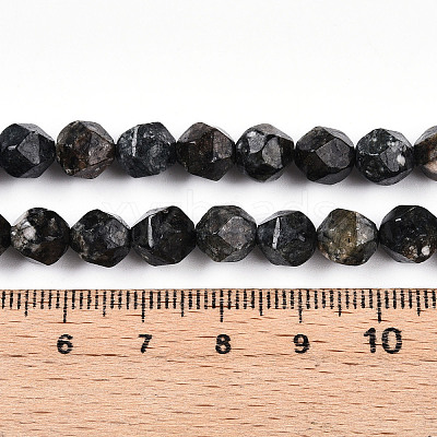 Dyed Natural Sesame Jasper Beads Strands G-T139-8mm-47B-1