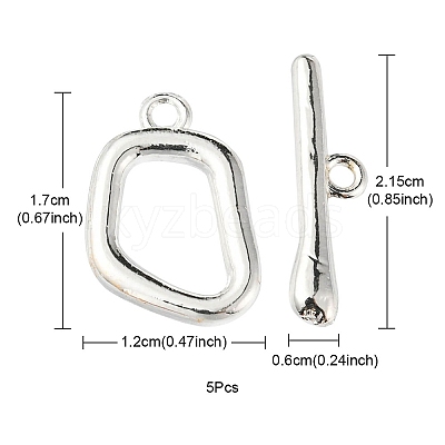 Alloy Toggle Clasps PALLOY-YW0002-22MS-1