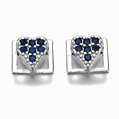 Brass Micro Pave Cubic Zirconia Cabochons KK-S061-49P-A-NR-1