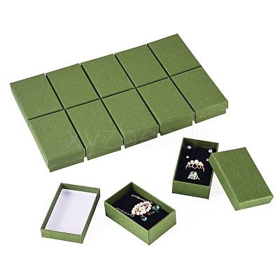 12Pcs Cardboard Paper Jewelry Storage Boxes with Sponge CON-TA0001-43D-1