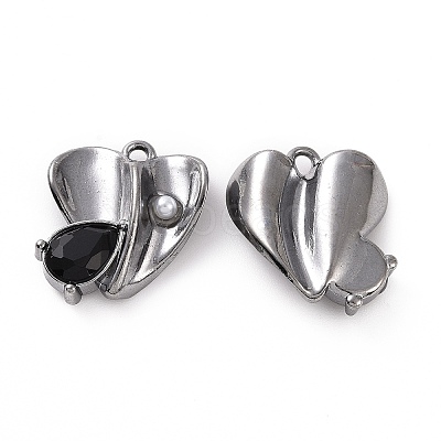 Rack Plating Alloy Glass Pendants FIND-I037-13B-01-1