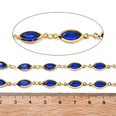 Brass Glass Horse Eye Link Chains CHC-R001-03G-02-1