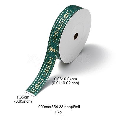Flat Christmas Theme Polyester Grosgrain Ribbon OCOR-YWC0001-01A-03-1
