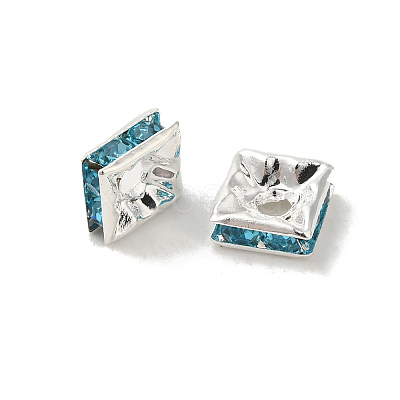 Brass Rhinestone Spacer Beads X-RSB072-13S-1